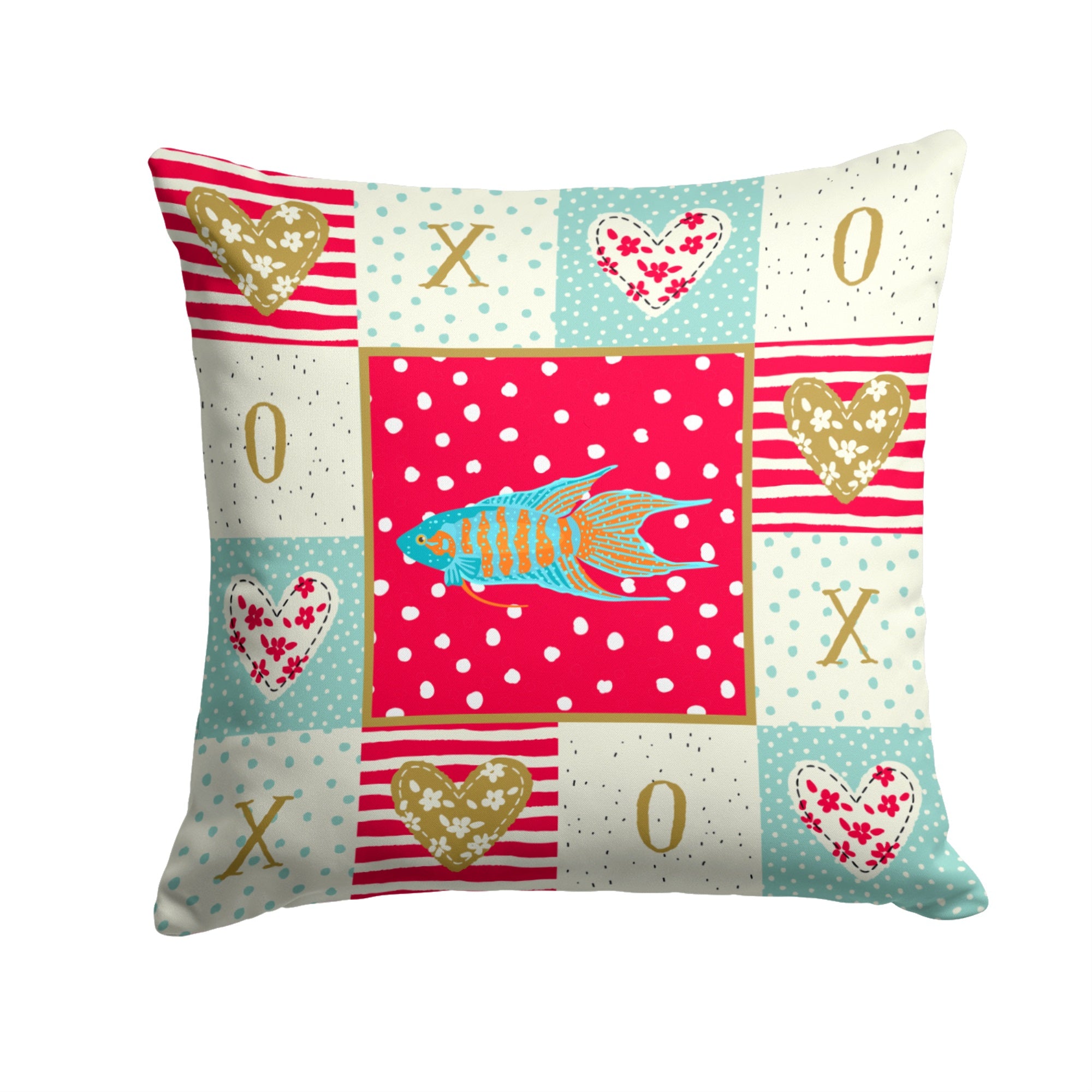 Paradise Fish Love Fabric Decorative Pillow